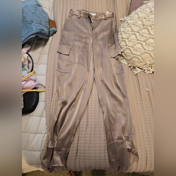Aritzia satin cargo pants - Picture 1 of 1